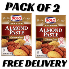 Solo Gluten-Free Almond Paste, Baking Mix Box 8 oz (PACK OF 2)…