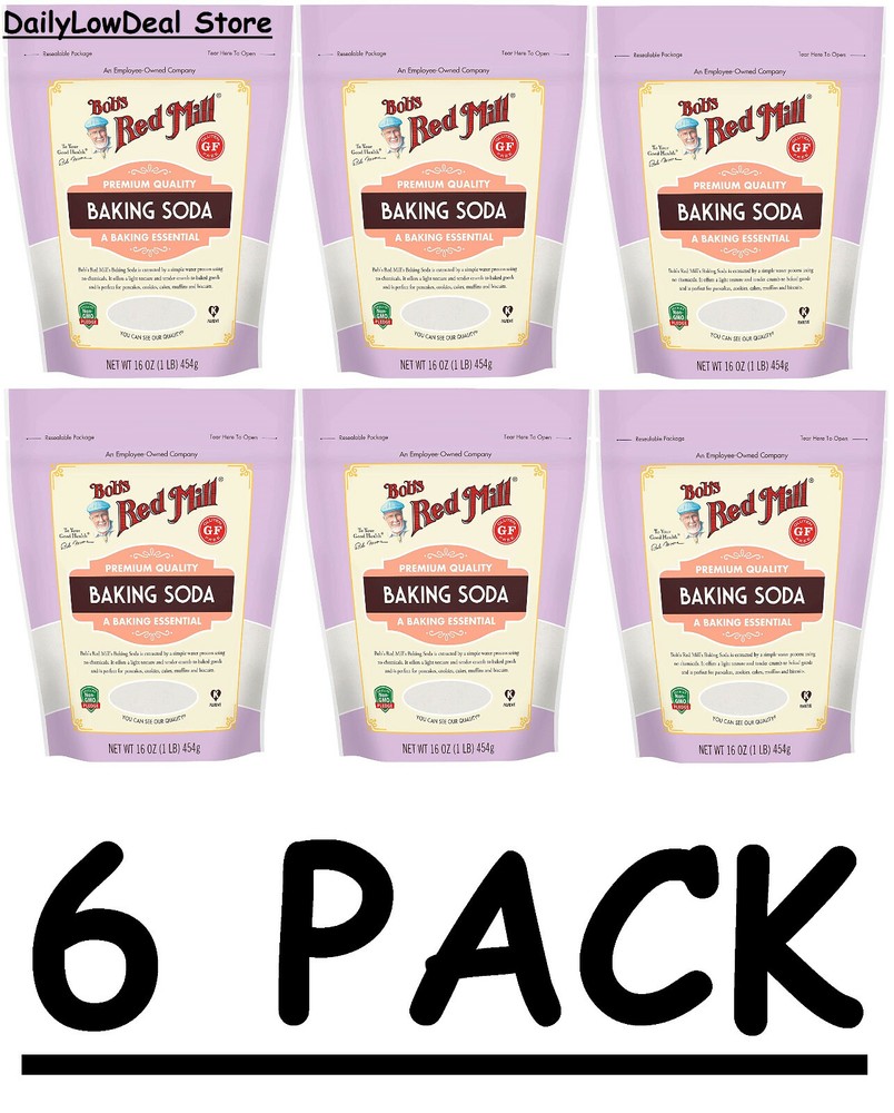 6 PACK – Bob’s Red Mill Gluten Free Baking Soda 16 oz (Total 96 oz) EXP: 06/2025