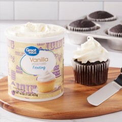 (8 pack) Vanilla Frosting Tub, White, 16 oz