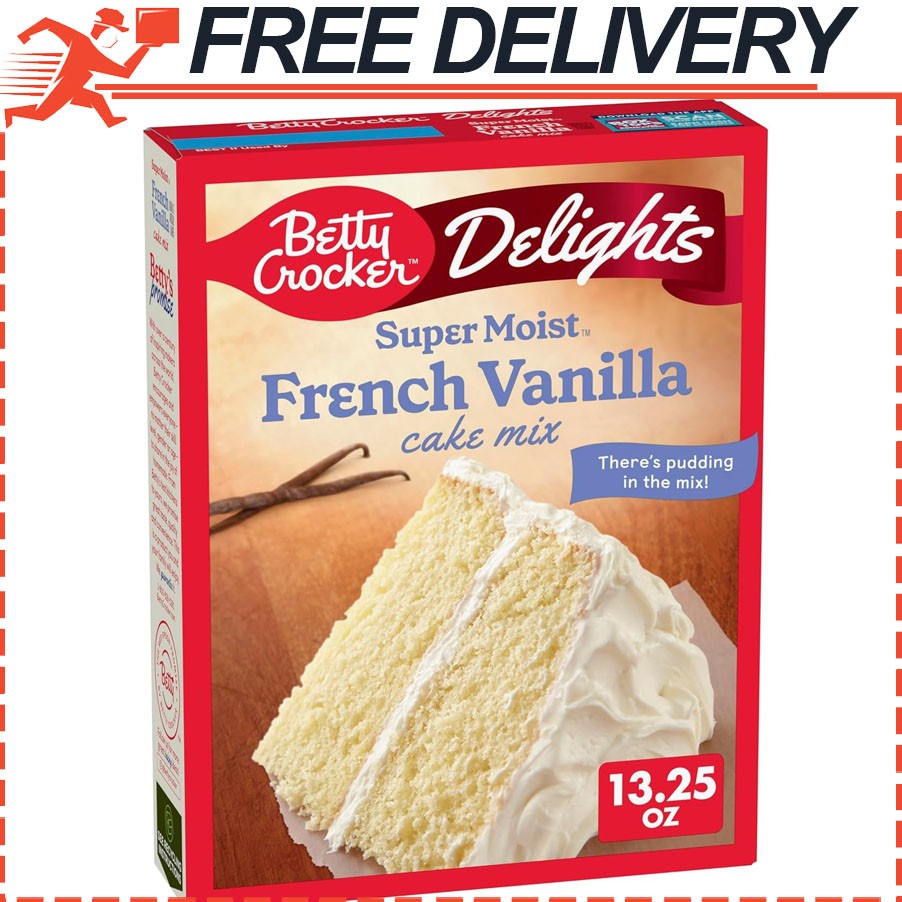 Betty Crocker Delights Super Moist French Vanilla Cake Mix, Kosher, 13.25 oz