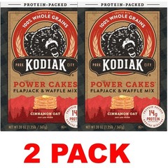KODIAK Protein Power Cakes CINNAMON OAT Flapjack & Waffle Mix 20 oz Box – 2 PACK