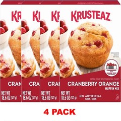 4x Krusteaz Cranberry Orange Muffin Mix Orange Zest 18.6 oz Box – 4 PACK