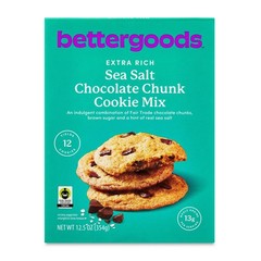 bettergoods Extra Rich Sea Salt Chocolate Chunk Cookie Mix 12.5 oz Box – 4 PACK