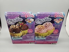 FREEZY BAKE by EASY BAKE Ice Cream Mix Lot (2) Strawberry & (2) Chocolate REFILL