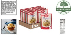 Blueberry Muffin Baking Mix, 9 Count, Simple Recipe for Homemade Goodness