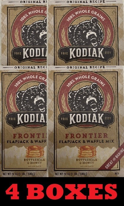 4x Kodiak Cakes Frontier Flapjack & Waffle Mix Buttermilk & Honey 24oz – 4 BOXES