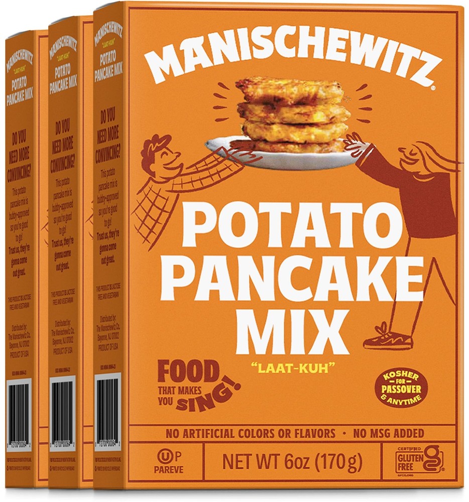 Manischewitz Gluten Free Potato Pancake Mix Pack of 6 Authentic Crispy Latkes