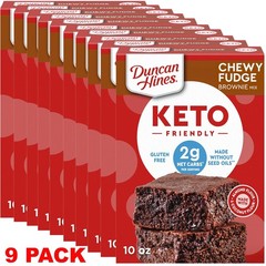 Duncan Hines CHEWY FUDGE BROWNIE KETO FRIENDLY Baking Mix 10 Oz Box – 9 PACK