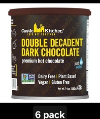 Castle Kitchen 6 Pack Double Decadent Dark Chocolate Hot Cocoa Mix Dairy Free