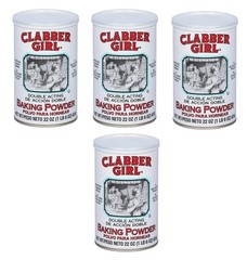 4 Pack Clabber Girl Double Acting Baking Powder, 22 oz Cans, Gluten-Free, Kosher