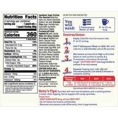 (4 pack) Crocker Mug Treats Triple Chocolate Cake, 12.5 oz
