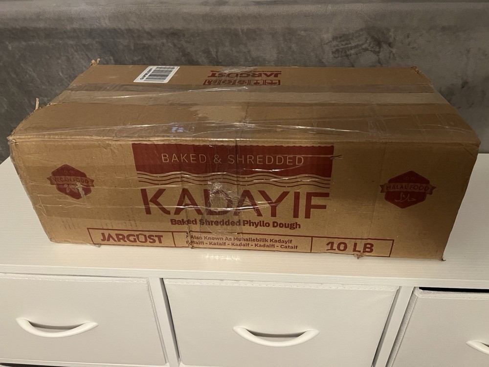 Jargust Baked And Shredded Kataifi 10 Pound Box Bulk Expires 9/23/26