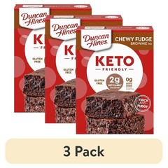 Keto Chewy Fudge Brownie Mix 3 Pack Gluten Free Low Sugar Easy Bake Snacks New