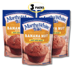 Martha White BANANA NUT Muffin Mix 7.06oz – 3 PACKS