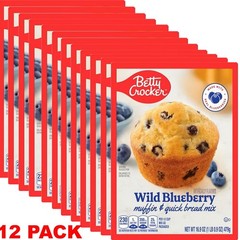 BETTY CROCKER Wild Blueberry Muffin and Quick Bread Mix 16.9 Oz Box – 12 PACK