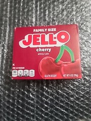 Family Size Jell-O Cherry Artificial Flavor, 6 Ounce Gelatin Dessert 90 Calorie