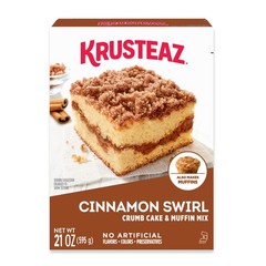 (6 pack) Krusteaz Cinnamon Swirl Crumb Cake and Muffin Mix, 21 oz Box