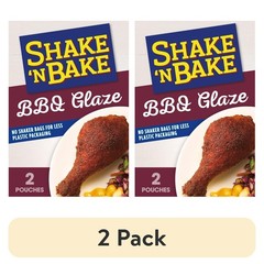 Shake ‘N Bake BBQ Glaze Seasoned Coating Mix 2 BOXES (4 Packets Total)