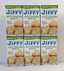 6 BOXES JIFFY APPLE CINNAMON MUFFIN MIX FREE SHIPPING!