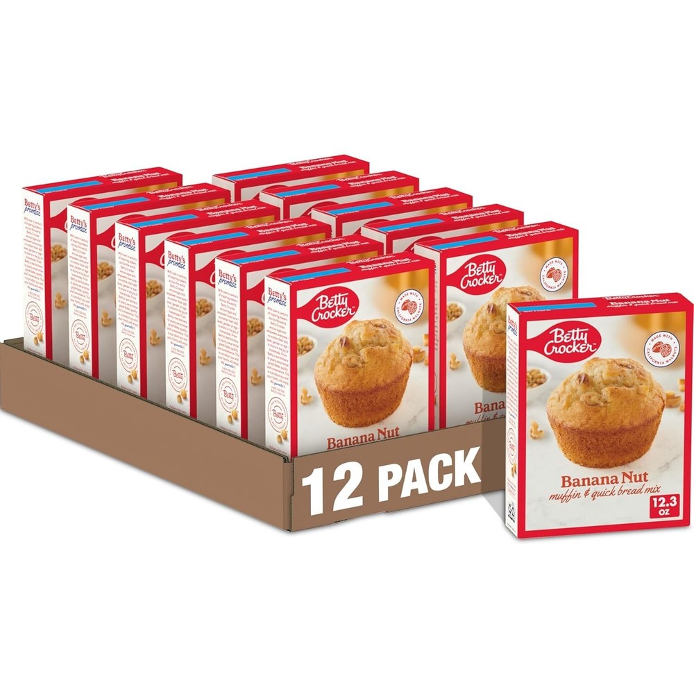 Betty Crocker Banana Nut Muffin and Quick Bread Mix, Made with California Walnut