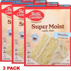 3x Betty Crocker Favorites SUPER MOIST Vanilla Cake Mix 13.25 oz Box – 3 PACK