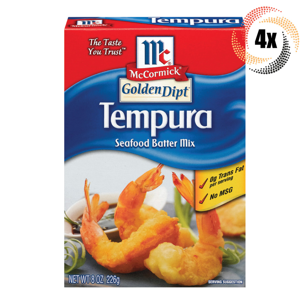 4x Boxes McCormick GoldenDipt Tempura Seafood Batter Mix | 8oz | No MSG