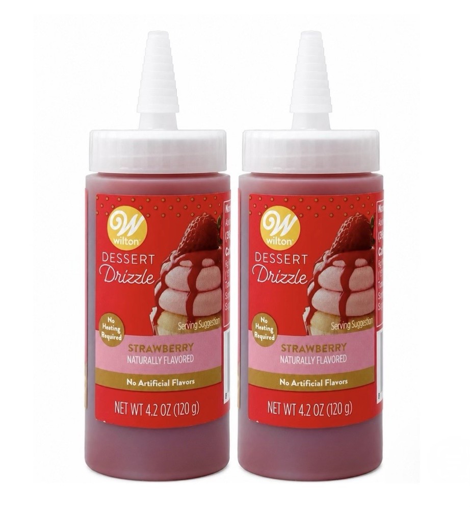 2-Pack Wilton Strawberry Dessert Drizzle 4.2 oz, No Artificial Flavors NEW