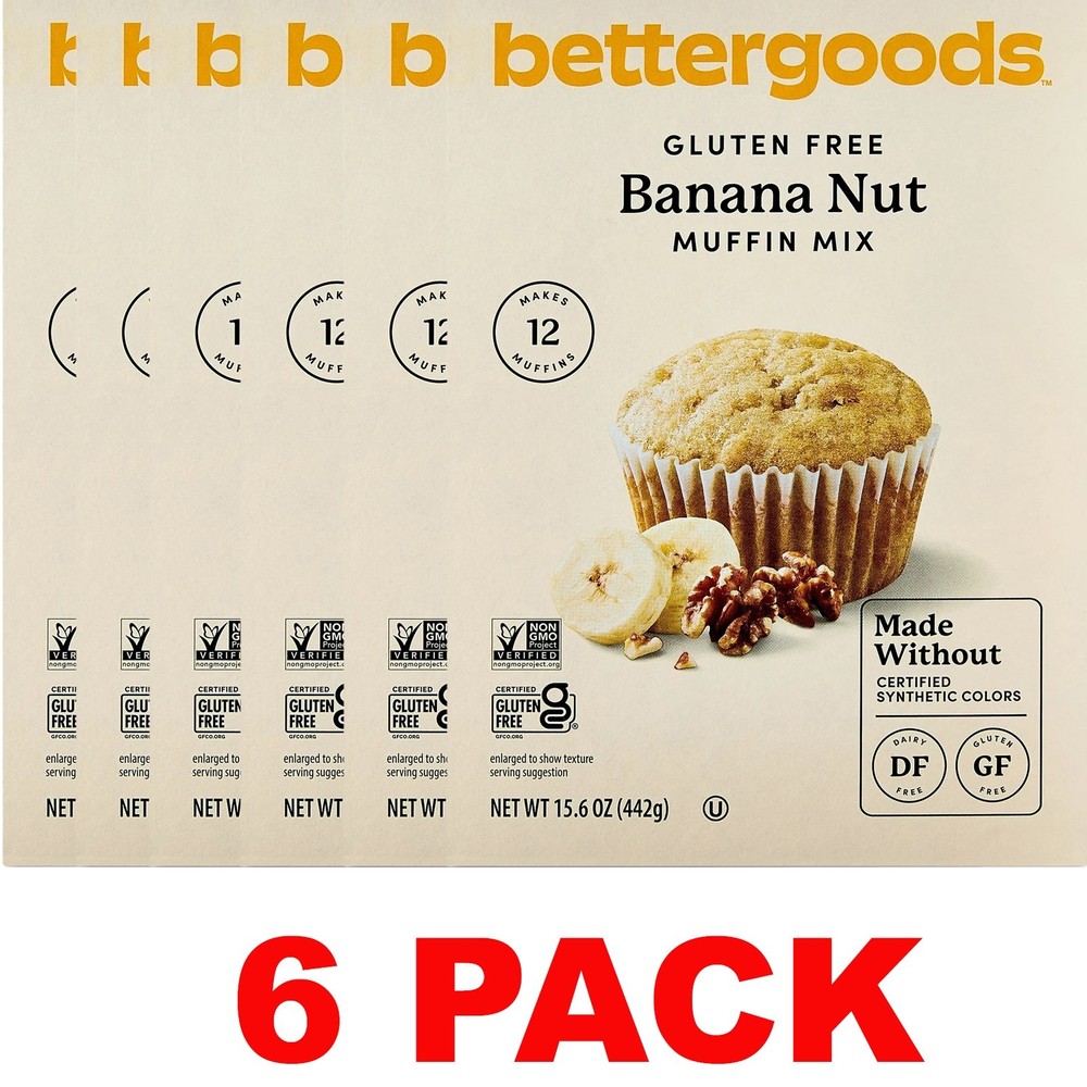bettergoods Banana Nut Muffin Mix GLUTEN FREE 15.6 oz Box – 6 BOXES