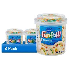 (8 pack) Funfetti Vanilla Frosting, 15.6 oz Tub
