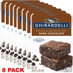 GHIRARDELLI PREMIUM DARK CHOCOLATE CHIPS BROWNIE MIX 20 oz Box – 8 PACK