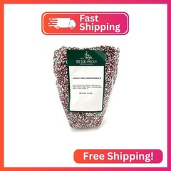 Christmas Jingle Mix Nonpareils, Red, Green and White Sprinkles, Bulk Size (1lb.