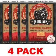 KODIAK Protein Power Cakes CINNAMON OAT Flapjack & Waffle Mix 20 oz Box – 4 PACK