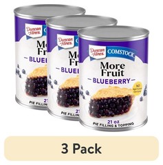 (3 Pack) Comstock More Fruit, Blueberry Pie Filling and Topping, Ready to Use,