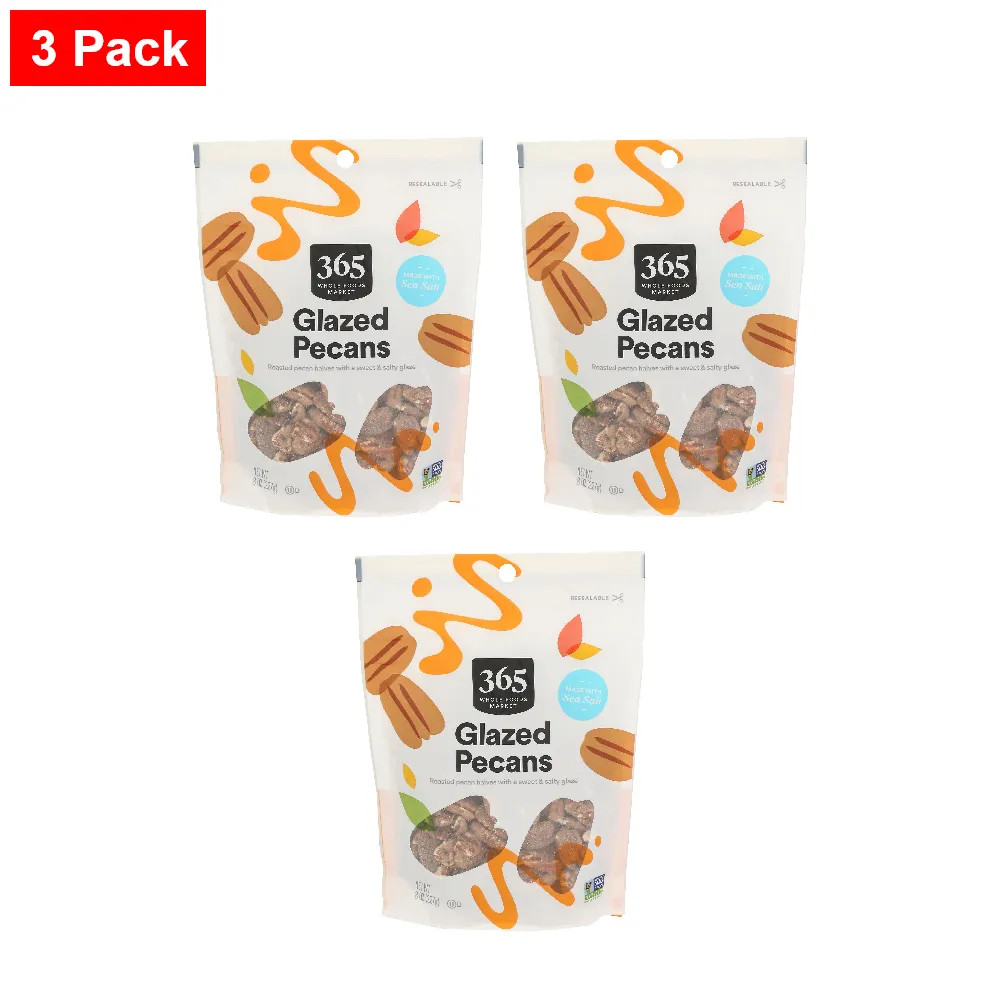 365 By WFM, Glazed Pecans, 8 Ounce – 3 Pack