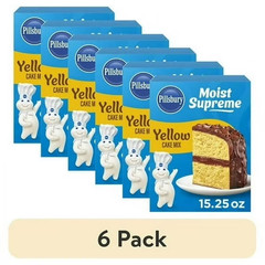 6pack, Pillsbury Moist Supreme Yellow Cake Mix, 15.25oz Box