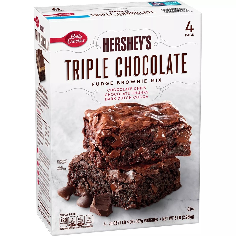 Betty Crocker’s Hershey’s Triple Chocolate Brownie Mix (20 Ounce ea., 4 Pack)