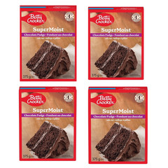Betty Crocker Super Moist Chocolate Fudge Cake Mix 375g Dessert Baking (4 Packs)