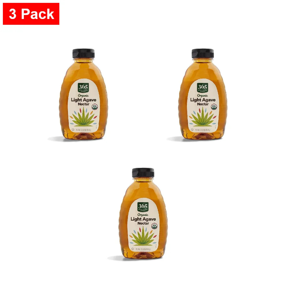 365 By WFM, Organic Light Agave Nectar, 23.5 Ounce – 3 Pack