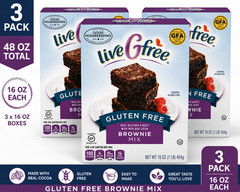 3 Pack live Gfree Gluten Free Brownie Mix, 16oz