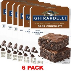 GHIRARDELLI PREMIUM DARK CHOCOLATE CHIPS BROWNIE MIX 20 oz Box – 6 PACK