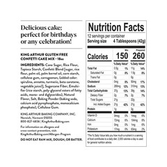 King Arthur Baking Company, Gluten-Free Confetti Cake Mix, 18 oz Box………