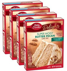 Butter Pecan Cake Mix with Pudding Pack of 4 Easy to Prepare 15.25 Ounce