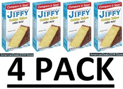 4 PACK – Jiffy GOLDEN YELLOW CAKE Mix 9 oz Baking Box (Total 36 oz)