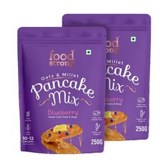 Foodstrong Oats And Millet Pancake Mix, Blueberry 250gm Each Set Of 2