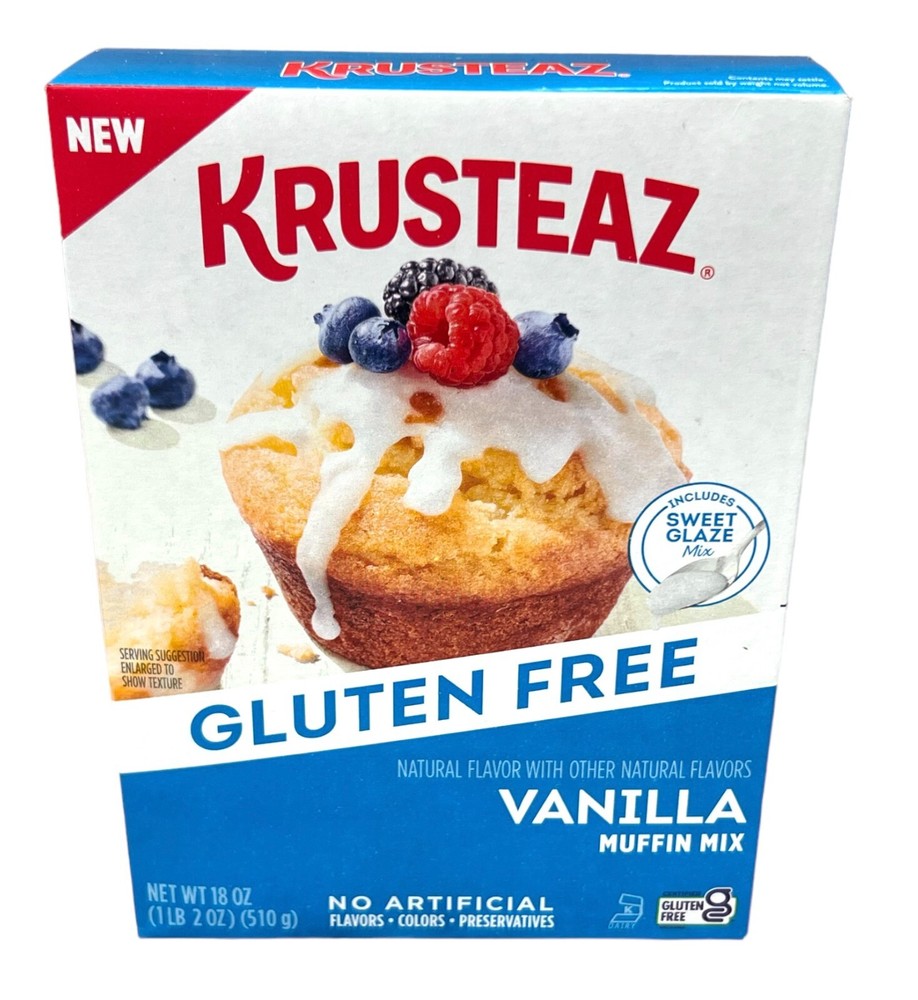 Krusteaz Gluten Free Vanilla Muffin Mix with Sweet Glaze 18 oz