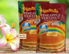 Two (2) Hawaiian Sun Pineapple Coconut Natural Flavored Pancake Mix 6oz