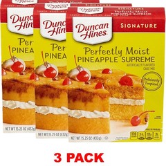 DUNCAN HINES PERFECTLY MOIST PINEAPPLE SUPREME CAKE MIX 15.25 oz Box – 3 PACK