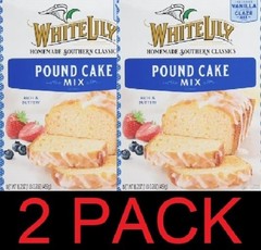 White Lily Pound Cake Mix Rich & Buttery 16.2 oz Box – 2 PACK