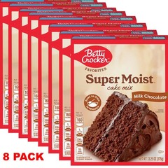 Betty Crocker Favorites Super Moist Milk Chocolate Cake Mix 13.25oz Box – 8 PACK