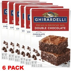 Ghirardelli PREMIUM BROWNIE Mix Double Chocolate Chips 18 oz Box – 6 PACK